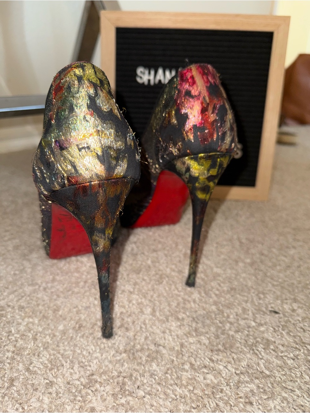 Christian Louboutin Very Prive 120 Lace Pumps Peep Toe Iridescent - Picture 4 of 8